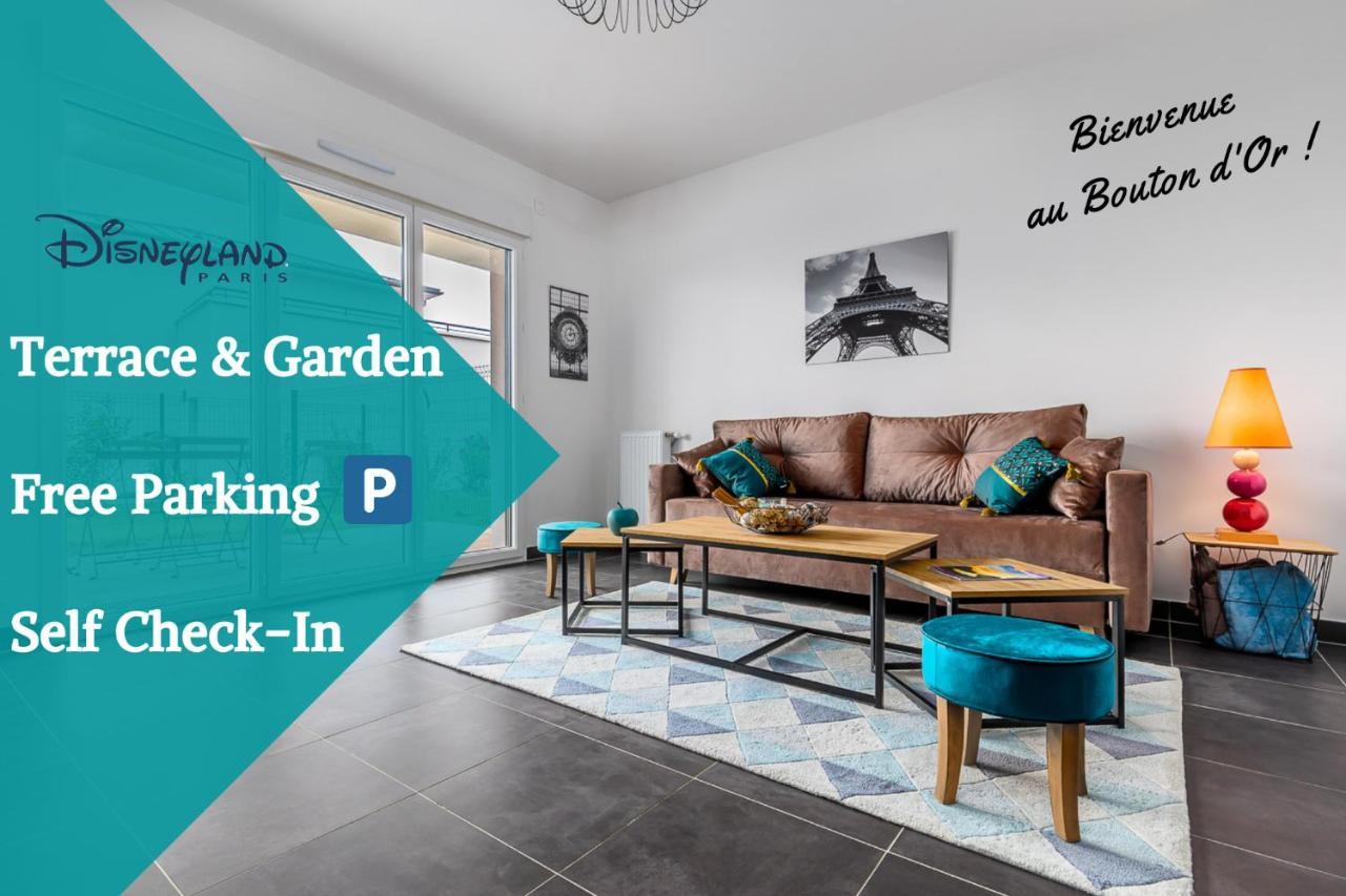 King Size Bed - Free Private Parking - Garden & Terrace - 14Min From Disneyland フェリエールザン・ブリ エクステリア 写真